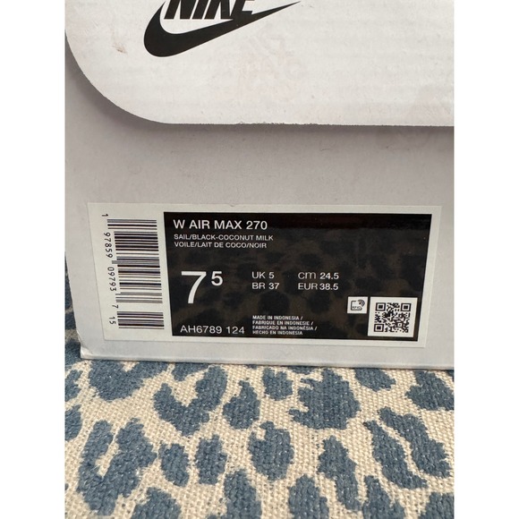 Nike Air Max 270 Women's Running Shoes‎ Sail Black Coconut Milk Sneakers - Picture 8 of 8